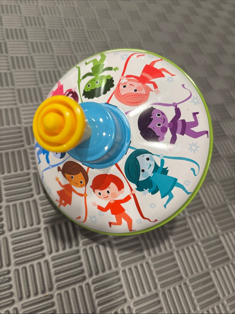 Schylling tin Push-Down Spinning Top 5"